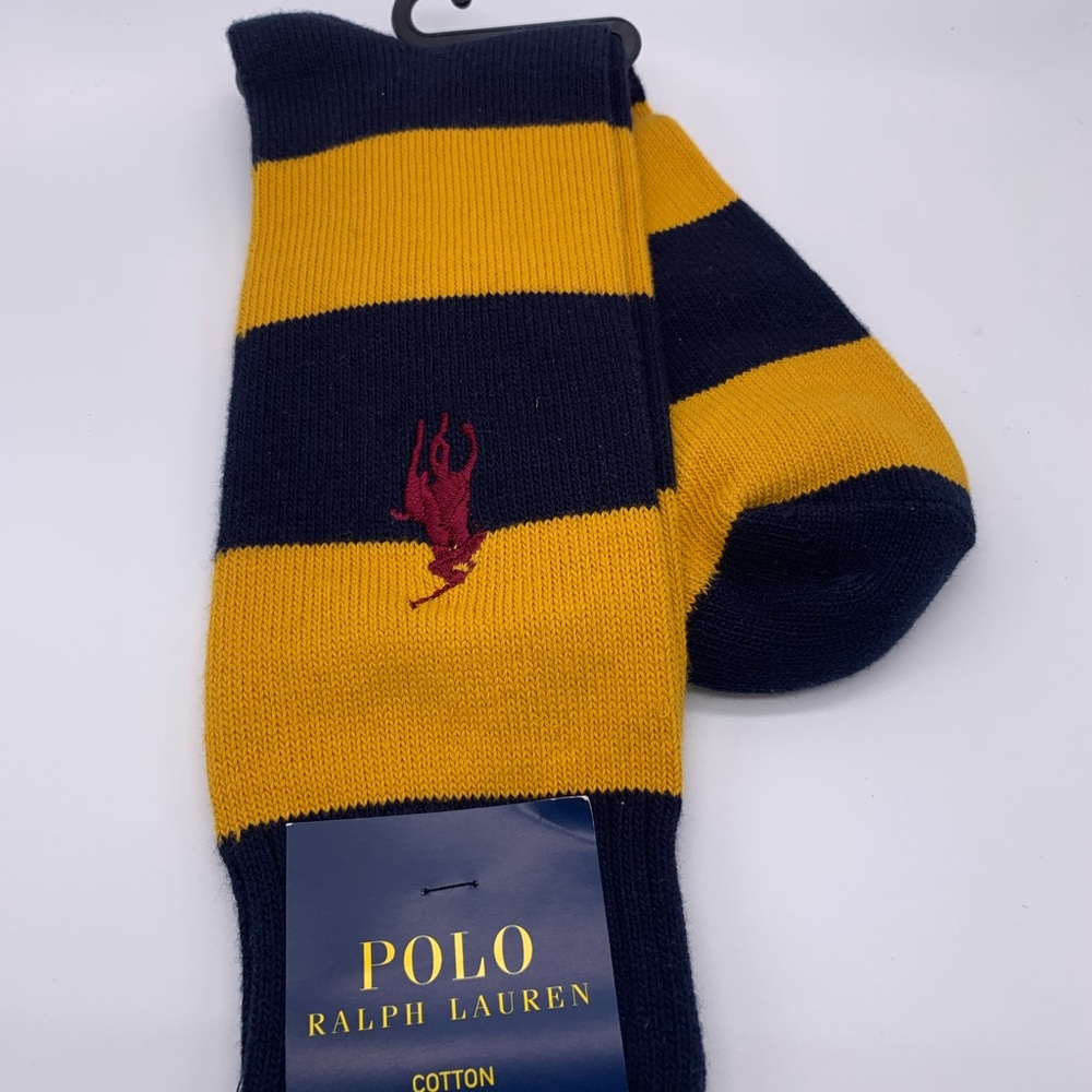 Ralph Lauren Polo Socks Cotton/Rugby Navy/Gold Lrg